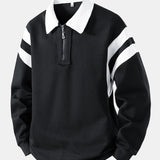 Velira Sweatshirts juoda / XS Spalvotas Bloko Užtrauktuko Polo Džemperis
