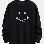 Velira Sweatshirts juoda / XS Tai, kas yra, atspausdintas laisvas megztinis