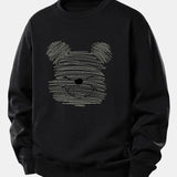 Velira Sweatshirts Juoda / XS Taškuotas meškiukas spauda laisvas megztinis