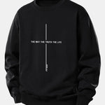 Velira Sweatshirts Juoda / XS Tikėjimo spauda laisvo kirpimo džemperis
