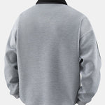 Velira Sweatshirts Juostuotas Vaflinis Užtrauktuko Polo Kaklo Megztinis