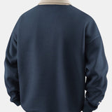 Velira Sweatshirts Juostuotas Vaflinis Užtrauktuko Polo Kaklo Megztinis