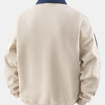 Velira Sweatshirts Juostuotas Vaflinis Užtrauktuko Polo Kaklo Megztinis