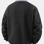Velira Sweatshirts Juostuotas Vaflinis Užtrauktuko Polo Kaklo Megztinis