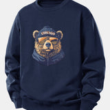 Velira Sweatshirts Jūrinė / XS Čikagos Akiniai nuo saulės Lokio Spauda Laisvas Fit Megztinis