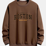 Velira Sweatshirts kava / S Boston Print Relax Fit Palaidinė