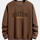 Velira Sweatshirts kava / S Boston Print Relax Fit Palaidinė