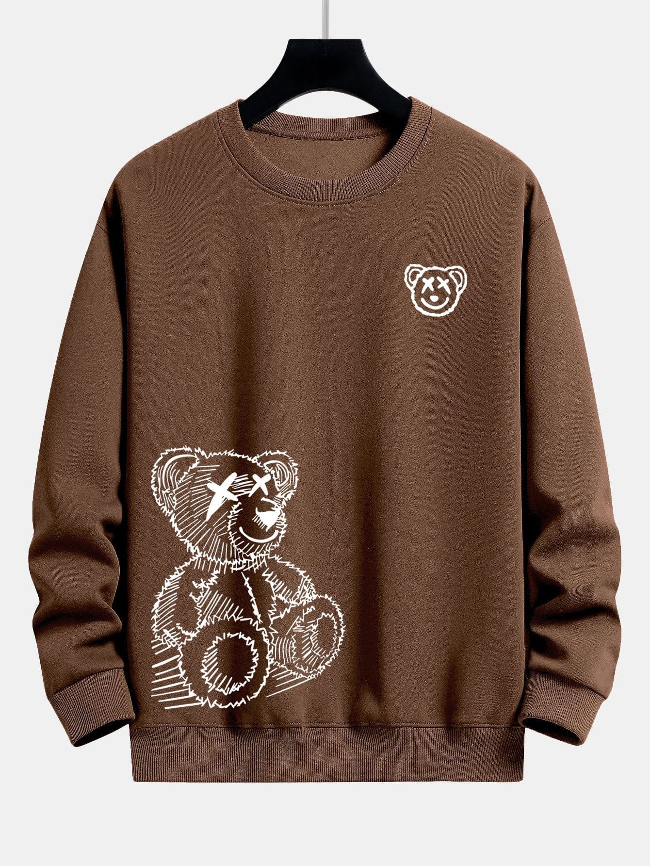 Velira Sweatshirts kava / S Meškos Pėdsakų Laisvalaikio Fit Džemperis