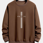 Velira Sweatshirts kava / S Paryžiaus Dryžuotas Laisvas Pritaikymas Sportinis Megztinis