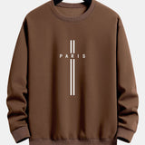 Velira Sweatshirts kava / S Paryžiaus Dryžuotas Laisvas Pritaikymas Sportinis Megztinis
