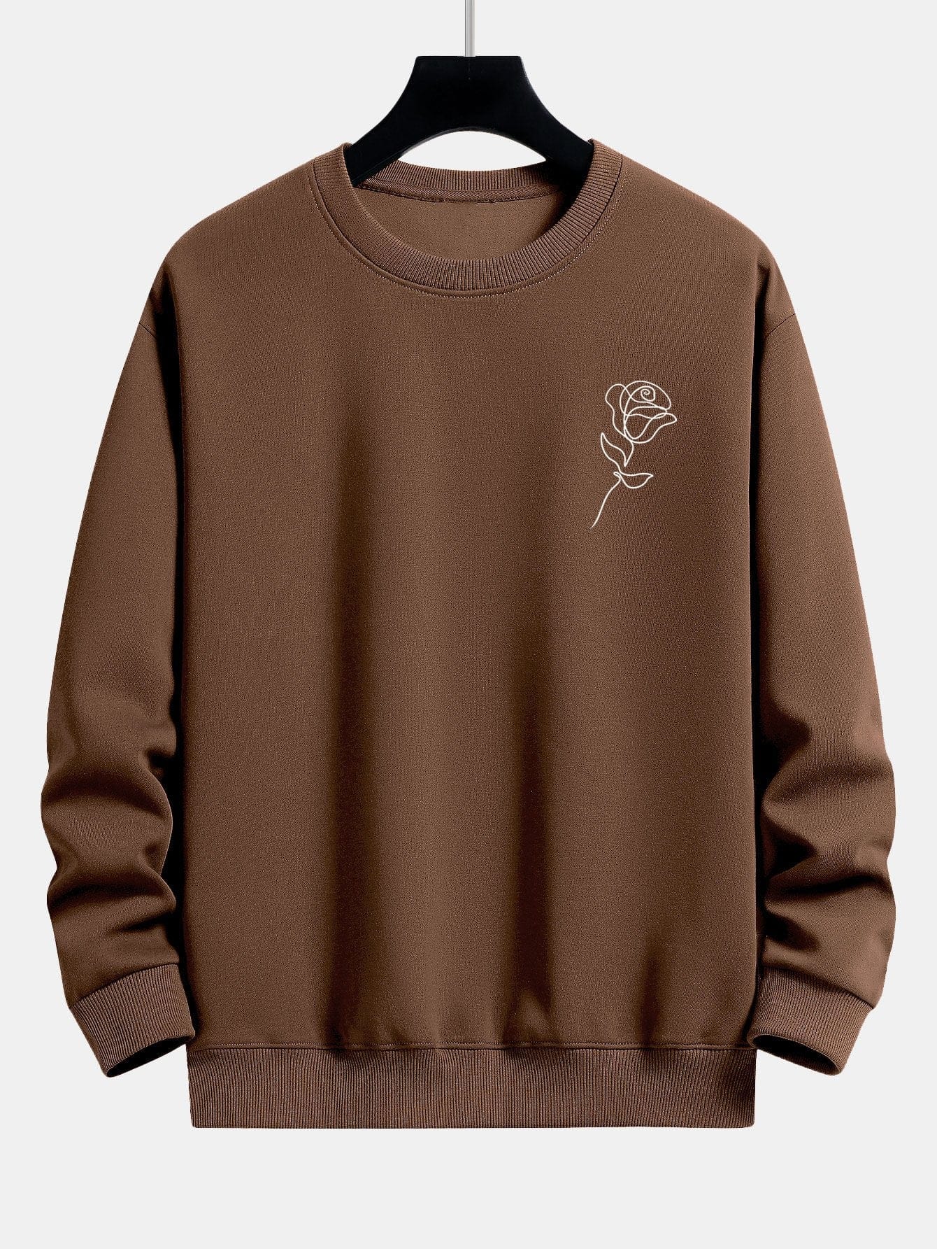 Velira Sweatshirts kava / S Rožių Rašto Atsipalaidavęs Palaidinukas