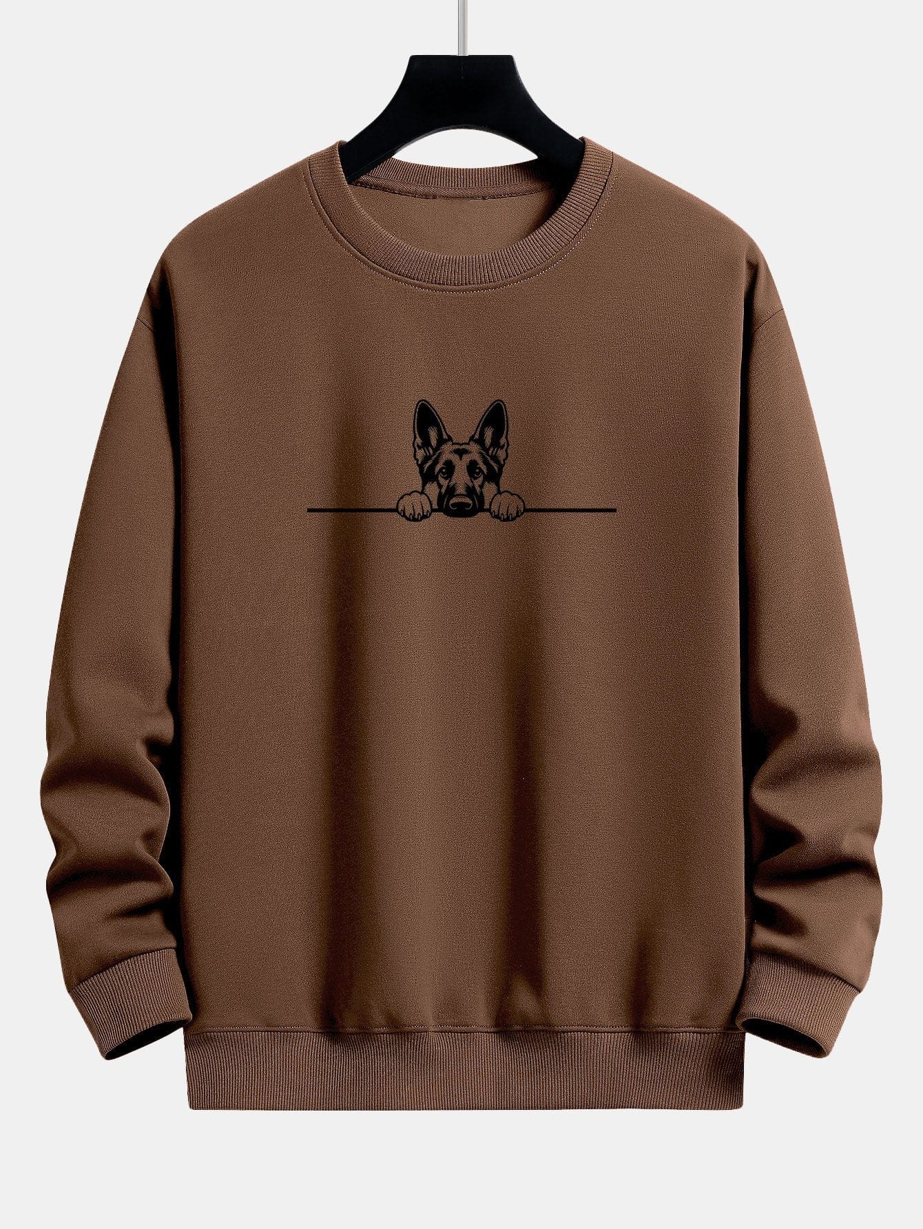 Velira Sweatshirts kava / S Žiūrintis Vokiečių Aviganis Spauda Laisvas Pritaikymas Palaidinė
