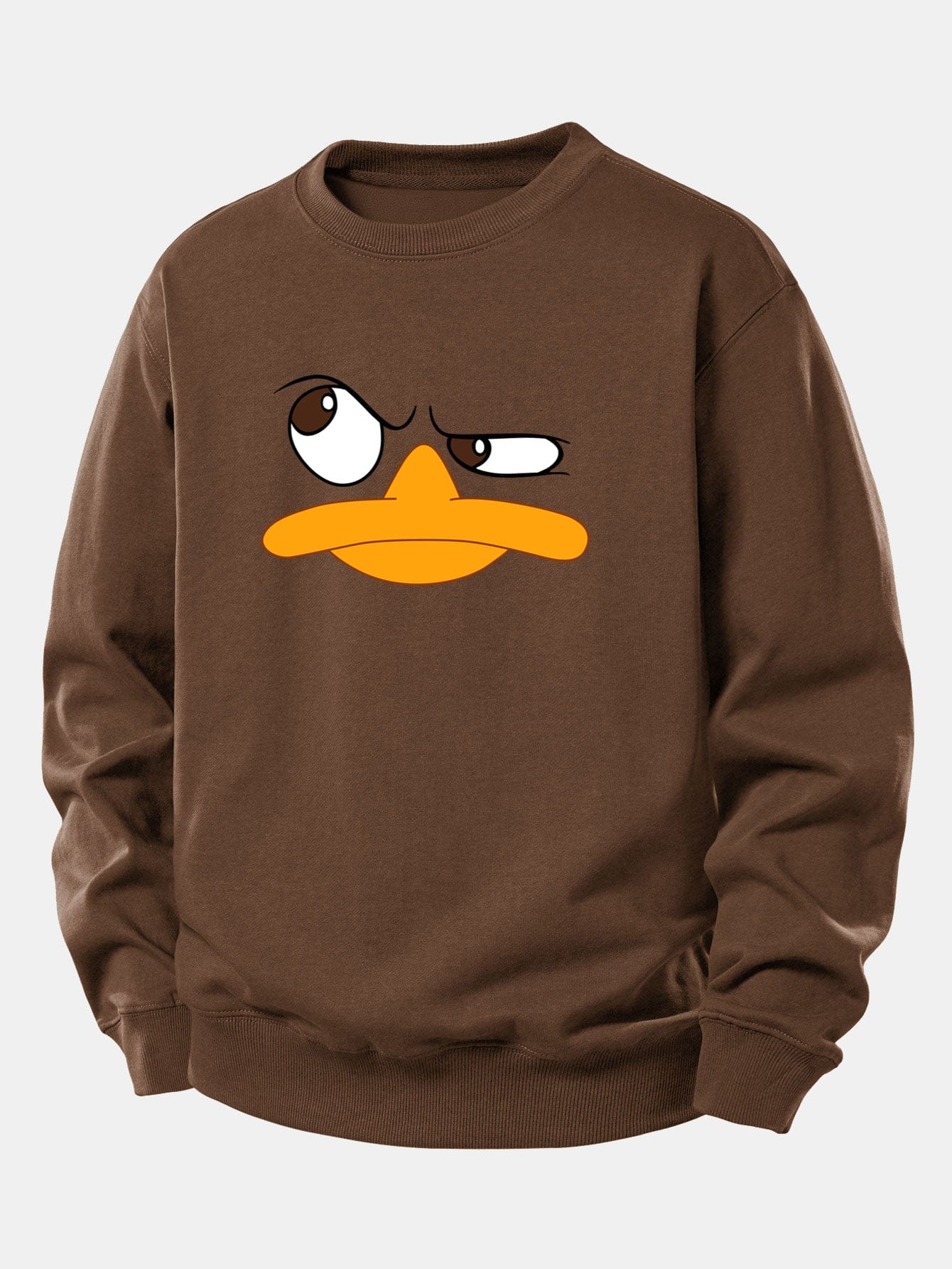 Velira Sweatshirts Kava / XS Emotikonų antis spauda laisvo kirpimo džemperis