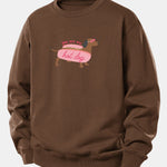 Velira Sweatshirts Kava / XS Karštas Šuo Daksas Spauda Laisvas Palaidinukas