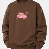 Velira Sweatshirts Kava / XS Karštas Šuo Daksas Spauda Laisvas Palaidinukas