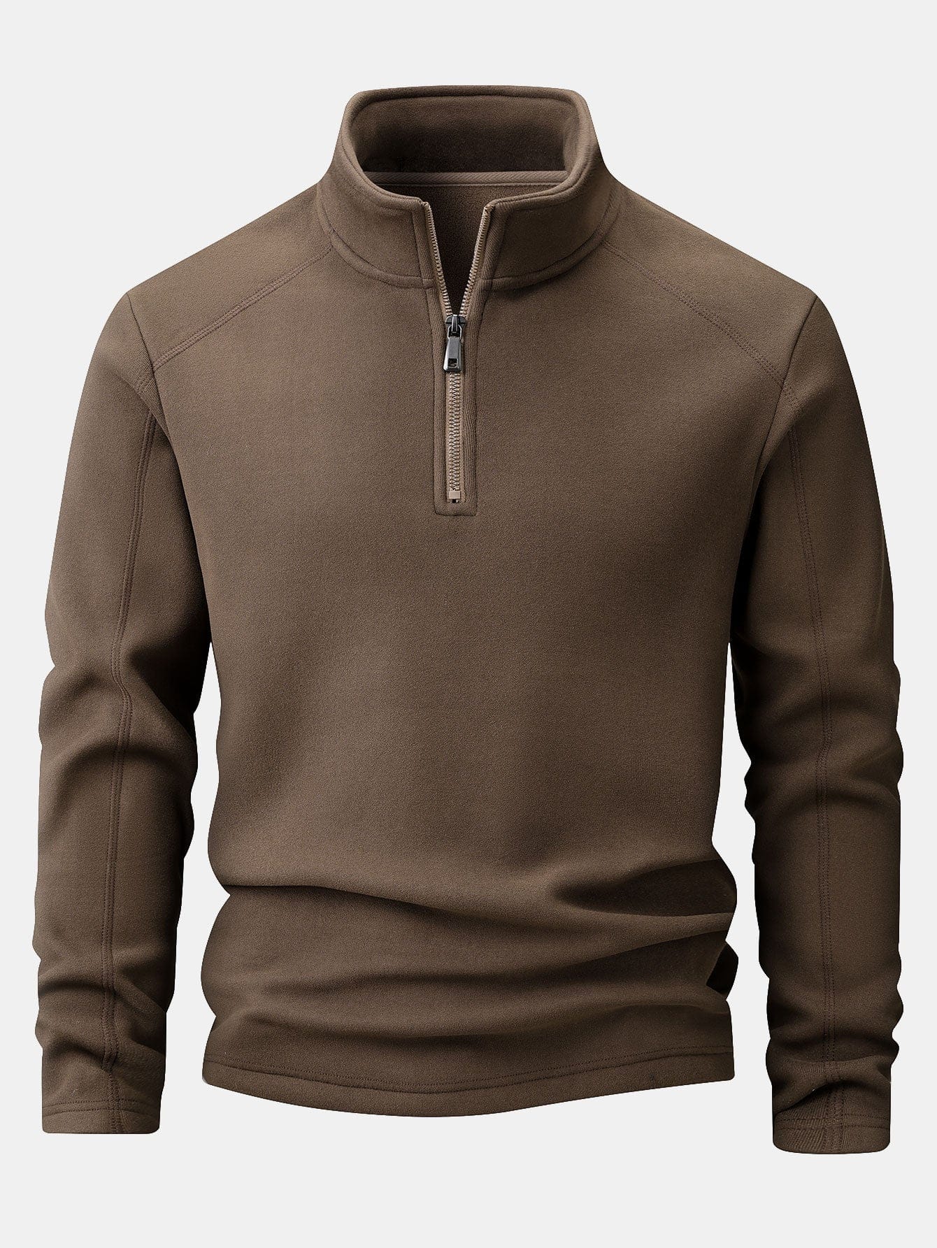 Velira Sweatshirts kava / XS Ketvirčio užtrauktuko fliso džemperis