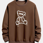 Velira Sweatshirts kava / XS Lino lokio atspaudo laisvas fit džemperis