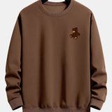 Velira Sweatshirts kava / XS Meškiuko Spaudas Atsipalaidavęs Džemperis