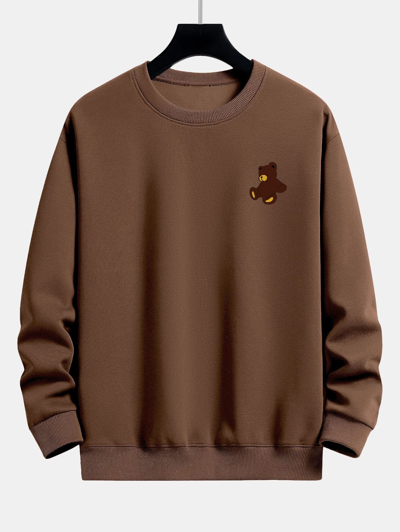 Velira Sweatshirts kava / XS Meškiuko Spaudas Atsipalaidavęs Džemperis