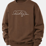 Velira Sweatshirts Kava / XS Miegantis Šuo Linijos Spauda Laisvas Fit Megztinis