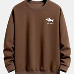 Velira Sweatshirts Kava / XS Šalikas su ryklių spauda, laisvas kirpimas