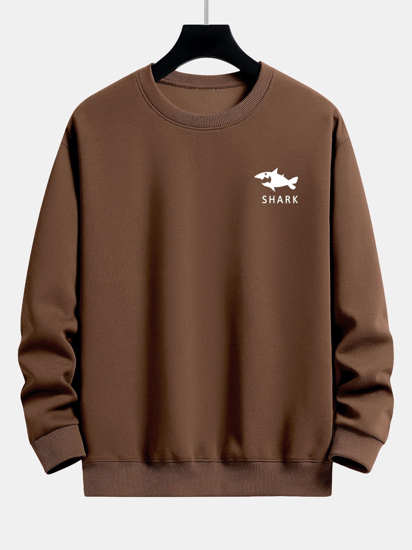 Velira Sweatshirts Kava / XS Šalikas su ryklių spauda, laisvas kirpimas