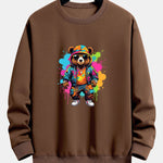 Velira Sweatshirts kava / XS Spalvingo Lokio Spauda Atsipalaidavęs Palaidinukas