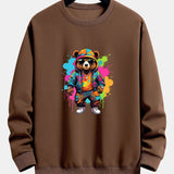 Velira Sweatshirts kava / XS Spalvingo Lokio Spauda Atsipalaidavęs Palaidinukas