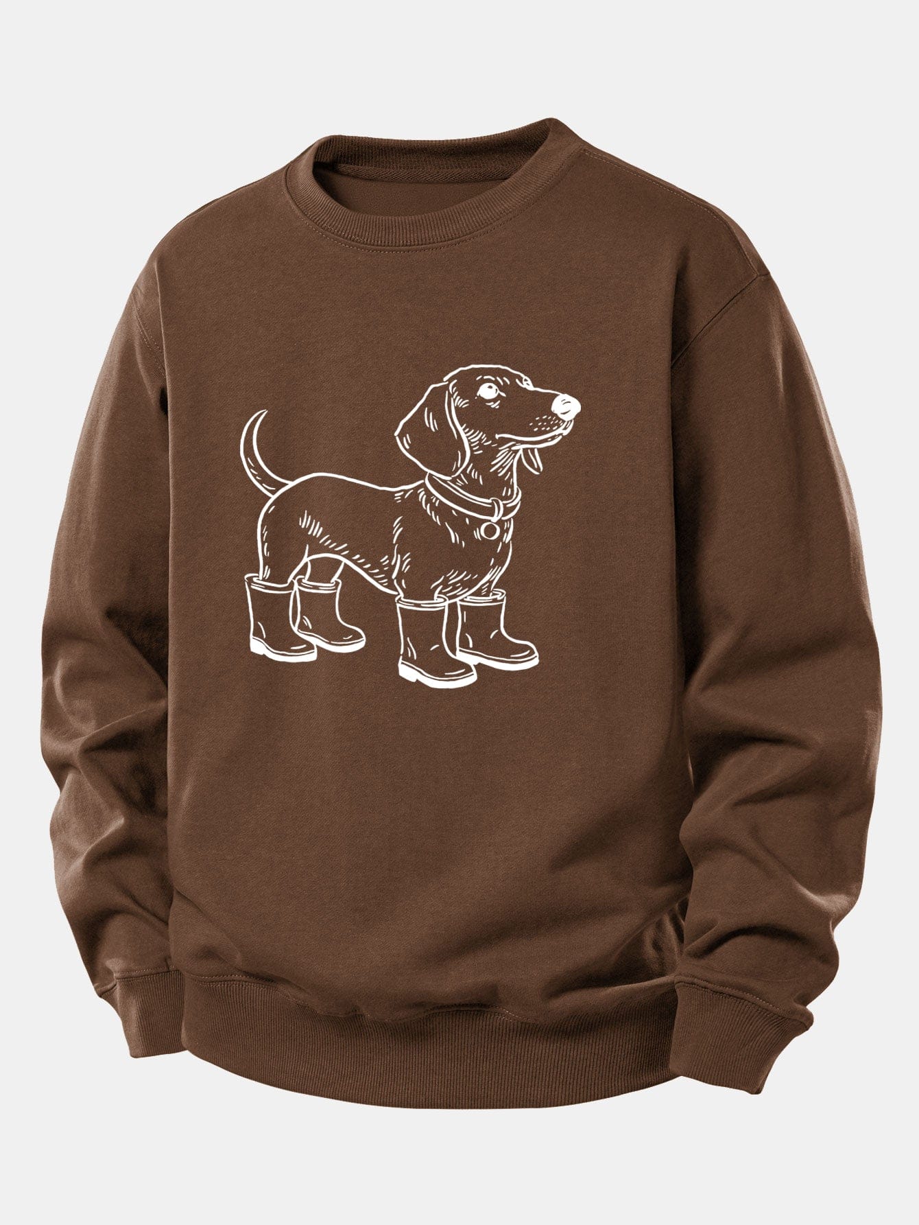 Velira Sweatshirts Kava / XS Šuo Batai Spaudiniu Laisvalaikio Fit Palaidinukė