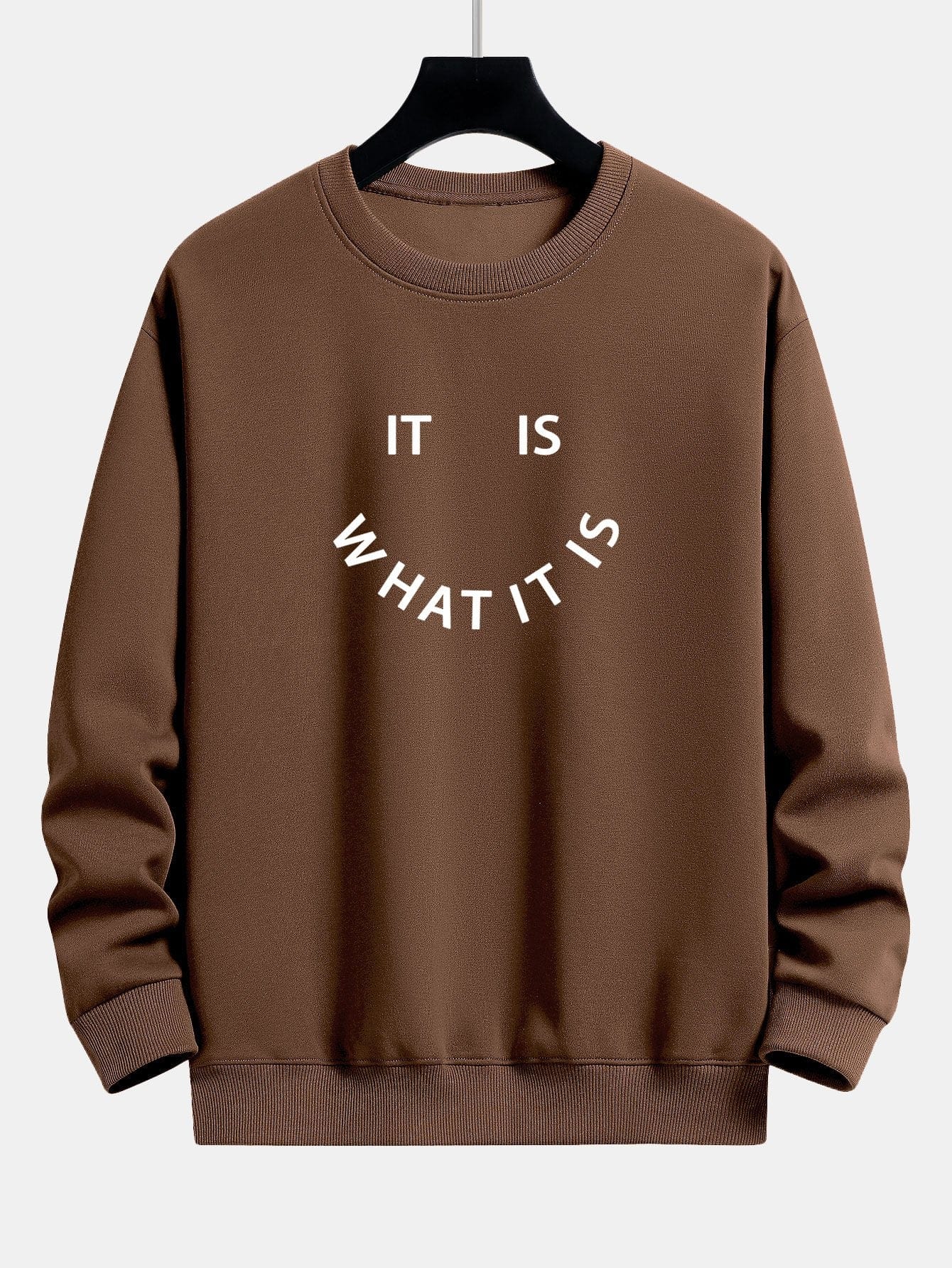 Velira Sweatshirts kava / XS Tai, kas yra, atspausdintas laisvas megztinis