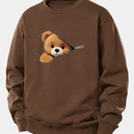 Velira Sweatshirts Kava / XS Užtrauktuko Meškos Rašto Laisvalaikio Džemperis