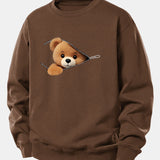 Velira Sweatshirts Kava / XS Užtrauktuko Meškos Rašto Laisvalaikio Džemperis