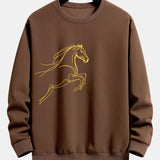 Velira Sweatshirts Kava / XS Žirgo Metų Grafikos Laisvalaikio Fit Palaidinė