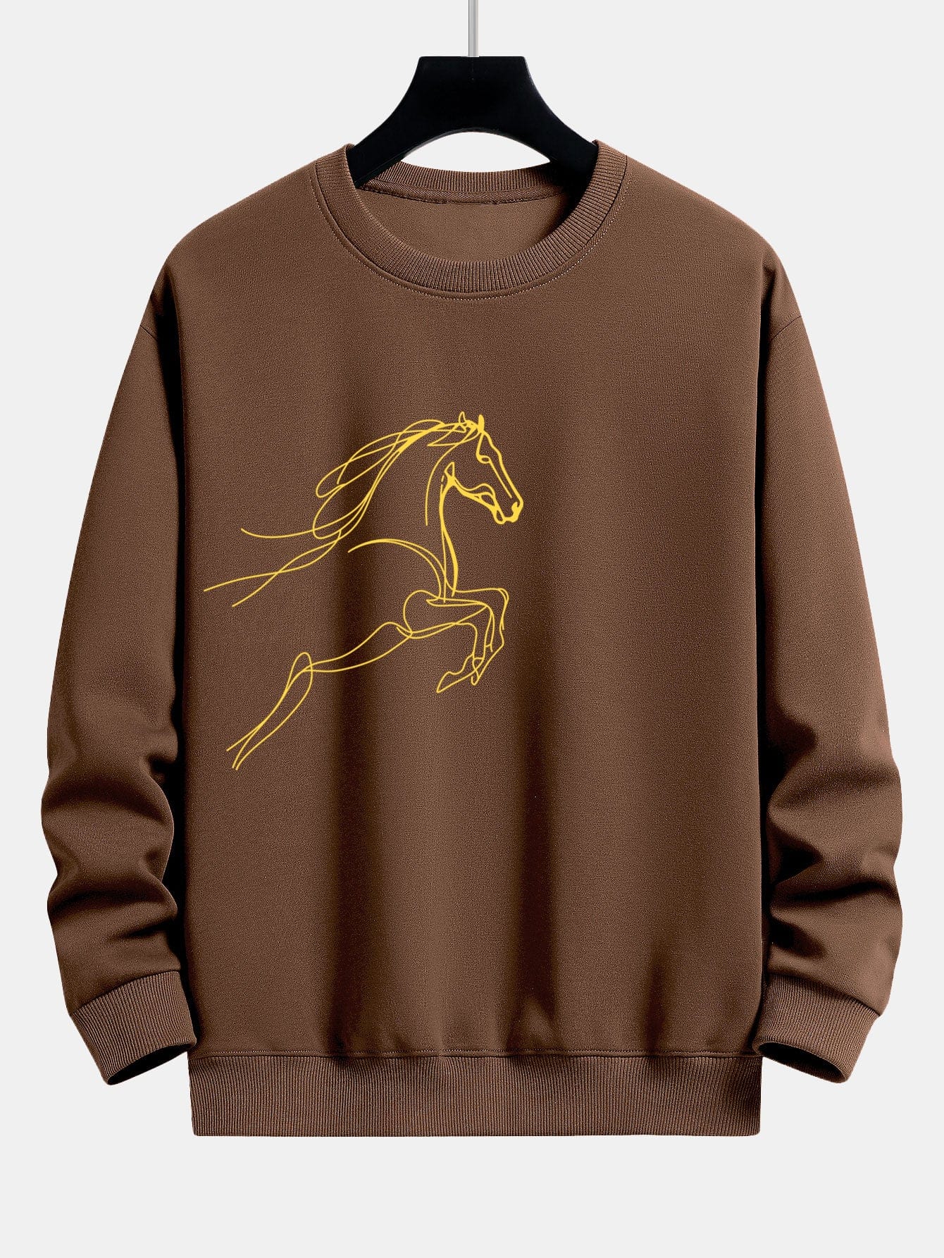 Velira Sweatshirts Kava / XS Žirgo Metų Grafikos Laisvalaikio Fit Palaidinė