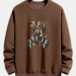 Velira Sweatshirts kavos / S Kamikadze ištirpstančio meškos rašto laisvo kirpimo džemperis