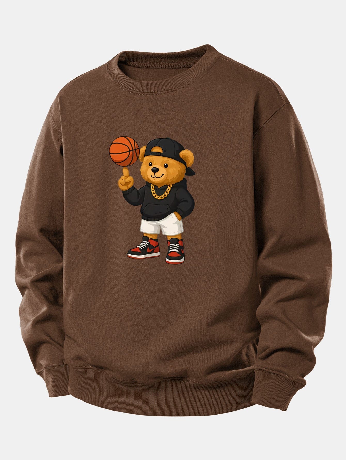 Velira Sweatshirts Kavos / XS Krepšinio Meškos Spauda Laisvalaikio Palaidinė