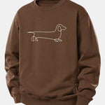 Velira Sweatshirts Kavos / XS Linijos taksų spaudas laisvas džemperis