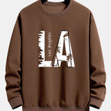 Velira Sweatshirts kavos / XS Los Andželo spauda laisvo kirpimo džemperis