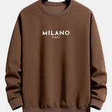 Velira Sweatshirts kavos / XS Milano spaudinys laisvas prigludimas megztinis
