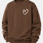 Velira Sweatshirts Kavos / XS Širdies Raštas Laisvo Pjūvio Megztinis