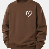 Velira Sweatshirts Kavos / XS Širdies Raštas Laisvo Pjūvio Megztinis