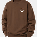 Velira Sweatshirts Kavos / XS Šypsenėlės Spausdinimo Atsipalaidavęs Fit Megztinis
