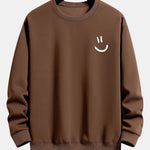 Velira Sweatshirts kavos / XS Šypsenos Veido Spauda Laisvas Fit Palaidinukė