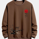 Velira Sweatshirts kavos / XS Tapyba su saulėlydžiu ant audinio, laisvo kirpimo džemperis