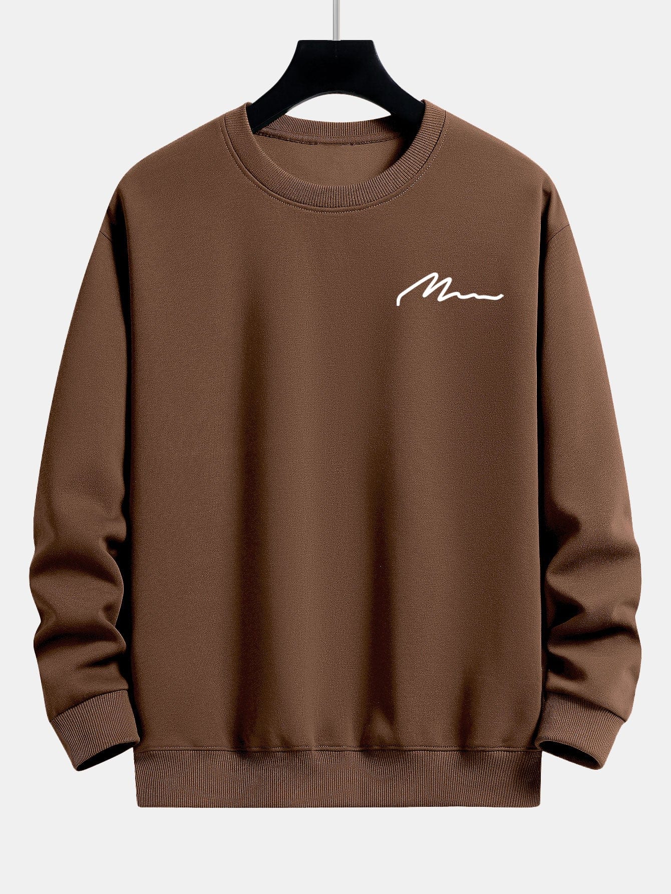 Velira Sweatshirts Kavos / XS Vyrų šūkio spaudos laisvo kirpimo džemperis