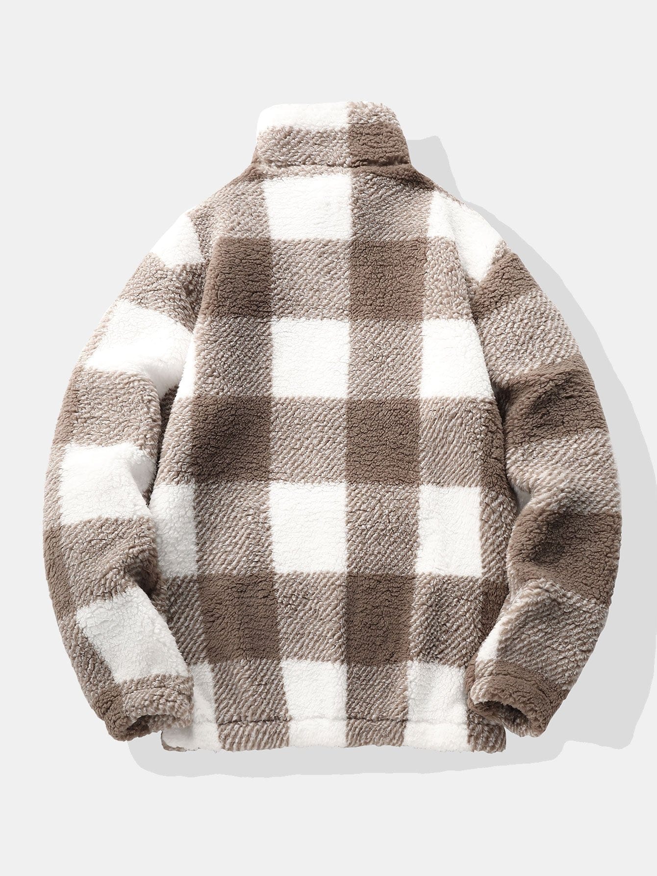 Velira Sweatshirts Ketvirčio Užtrauktukas Plaid Teddy Marškiniai