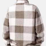 Velira Sweatshirts Ketvirčio užtrauktukas Plaid Teddy Sweatshirt