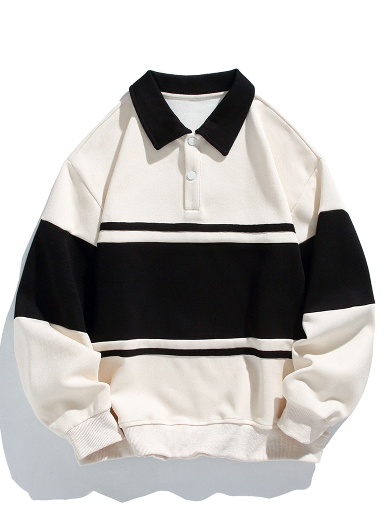 Velira Sweatshirts kreminė / XS Atsipalaidavęs Fit Spalvų Blokų Pataisytas Polo Švarkas