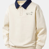 Velira Sweatshirts Kreminė / XS Atsipalaidavęs Pritaikymas Šunų Spausdinimo Kontrasto Polo Megztinis