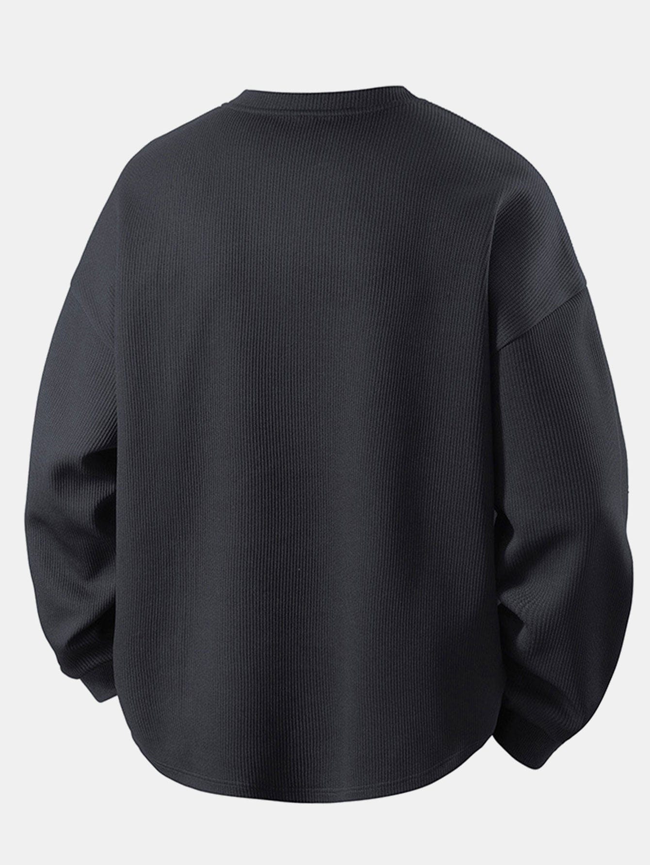 Velira Sweatshirts Laisvas Fit Waffle V formos Kaklo Megztinis